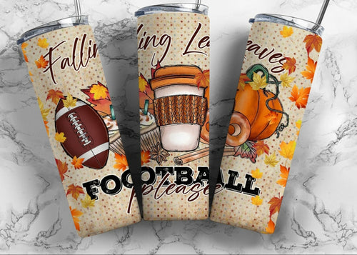 Falling Leaves Football Please Tumbler