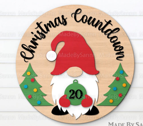 Gnome Countdown To Christmas Sign