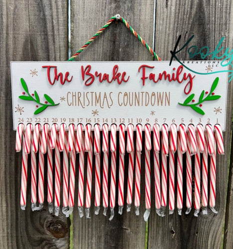 Family Name Candy Cane Sign