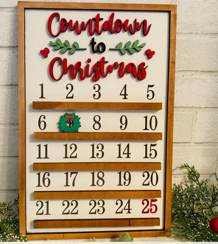 Countdown to Christmas Wreath Sign