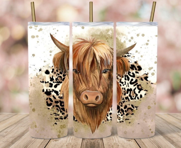 Highland And Cheetah Cow Tumbler