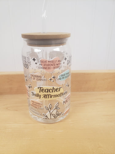 Teacher Affirmation Glass Jar