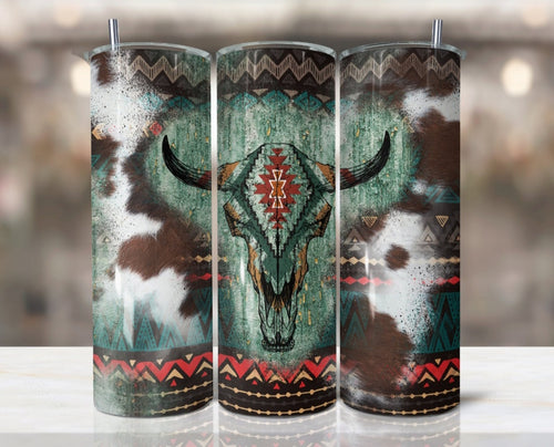 Cow Skull And Cowhide Pattern Tumbler