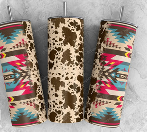 Aztec And Cow Print Tumbler