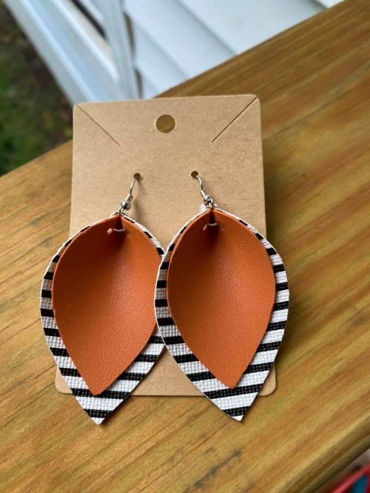 Orange with black stripes